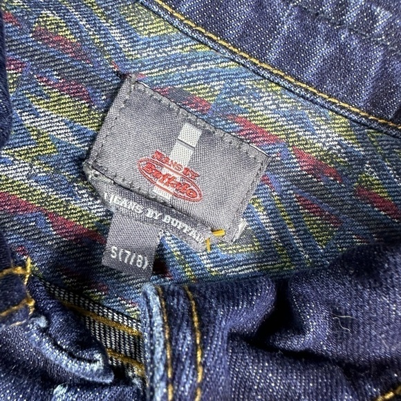 Jeans By Buffalo Girl’s Dark Wash Long Sleeve Button Up Denim Jacket Size 7 - Picture 2 of 5